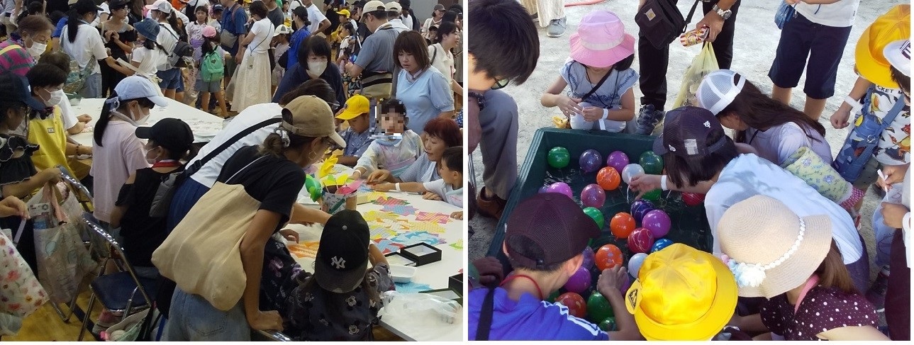 東雪自治会手作りとヨーヨーすくい