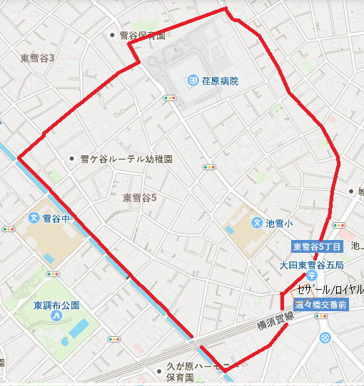 東雪自治会の範囲